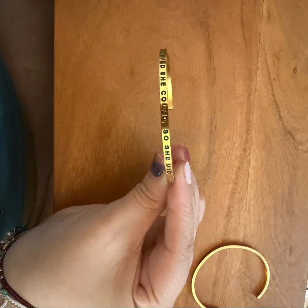 Inspirational Gold Bangle Bracelet - Picture 1 of 6